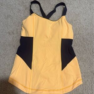 Lululemon Yellow and Black tank with built in bra